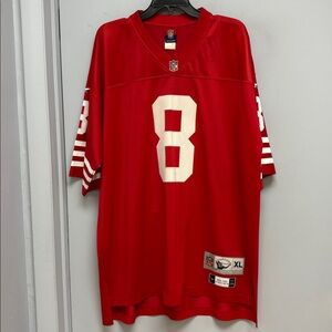 🏈 Reebok Steve Young San Francisco 49ers #8 Red NFL Jersey XL